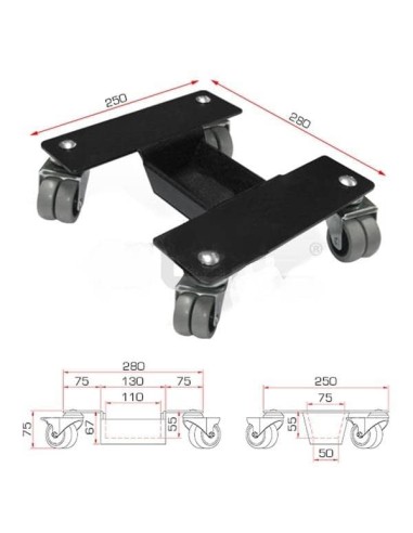 Bases con ruedas para pianos de cola.