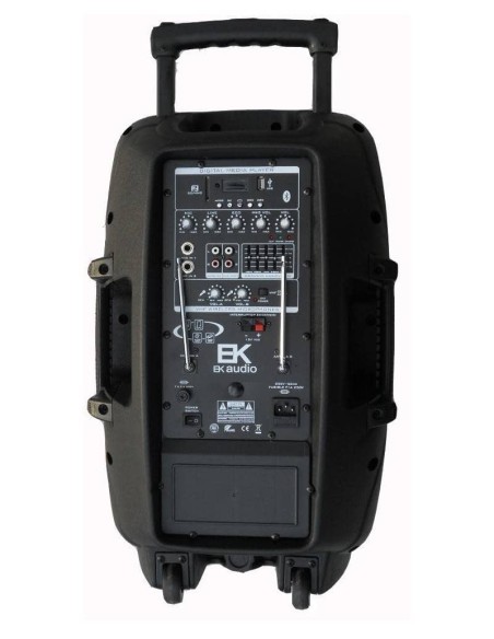 Ek. Autoamplificado 12". Con bateria. 2 micros.