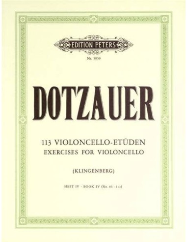 Cello. Dotzauer 113 Exercises Vol. 4 (Nos. 86-113)