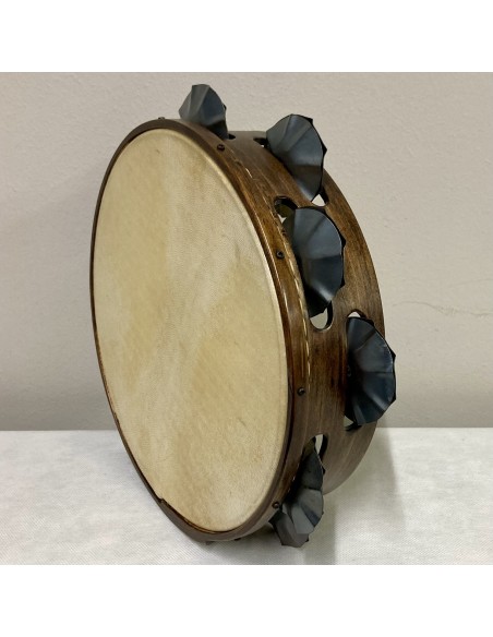 Pandereta 9 ferreñas encerada "feitas a man" temper.