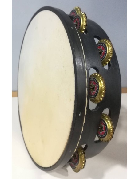 Pandereta galega chapas de cores.