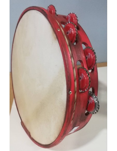 Pandereta galega chapas de cores.