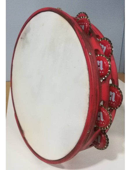 Pandereta galega chapas de cores.